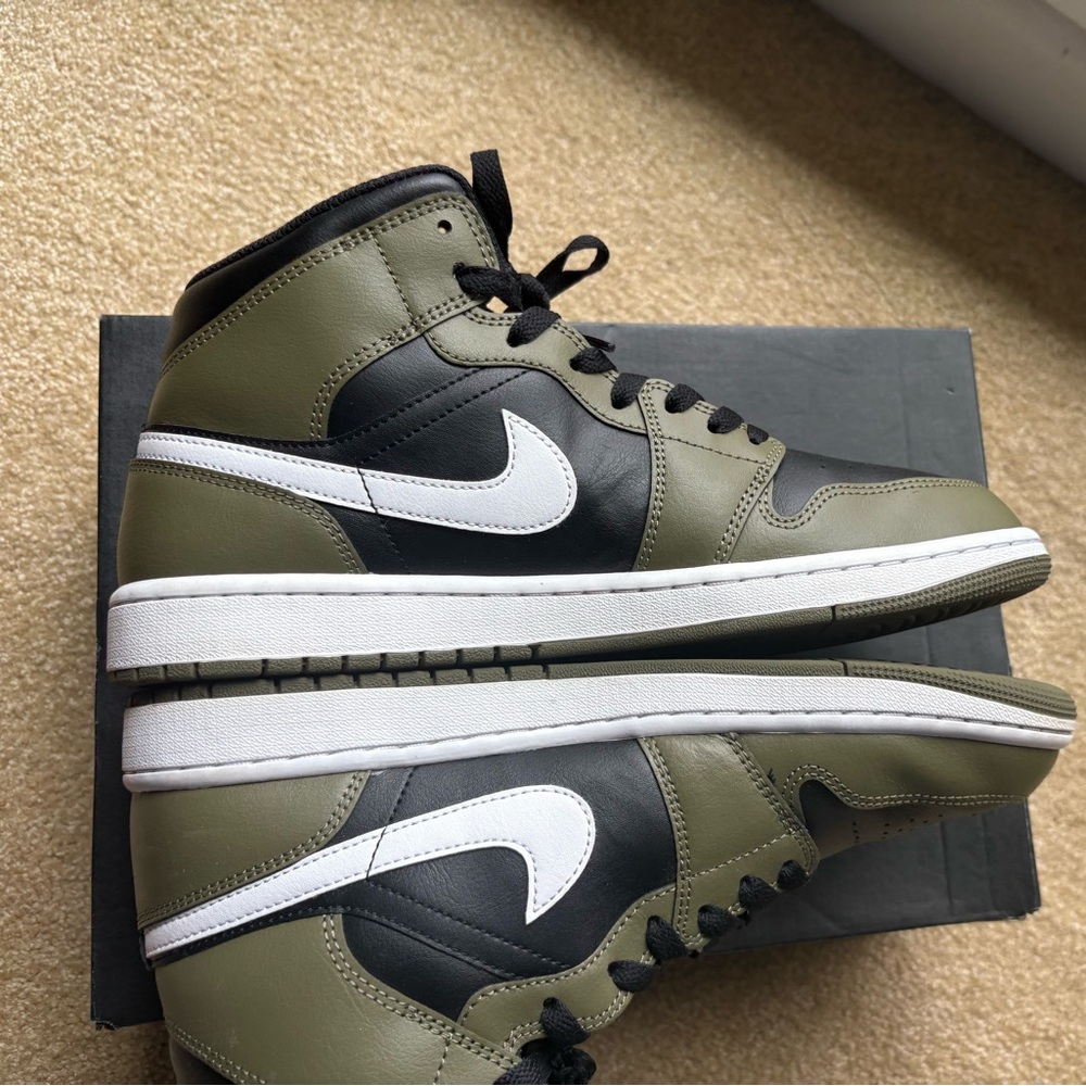 Nike Air Jordan Sneakers - Olive, Black, and White - Picture 5 of 5